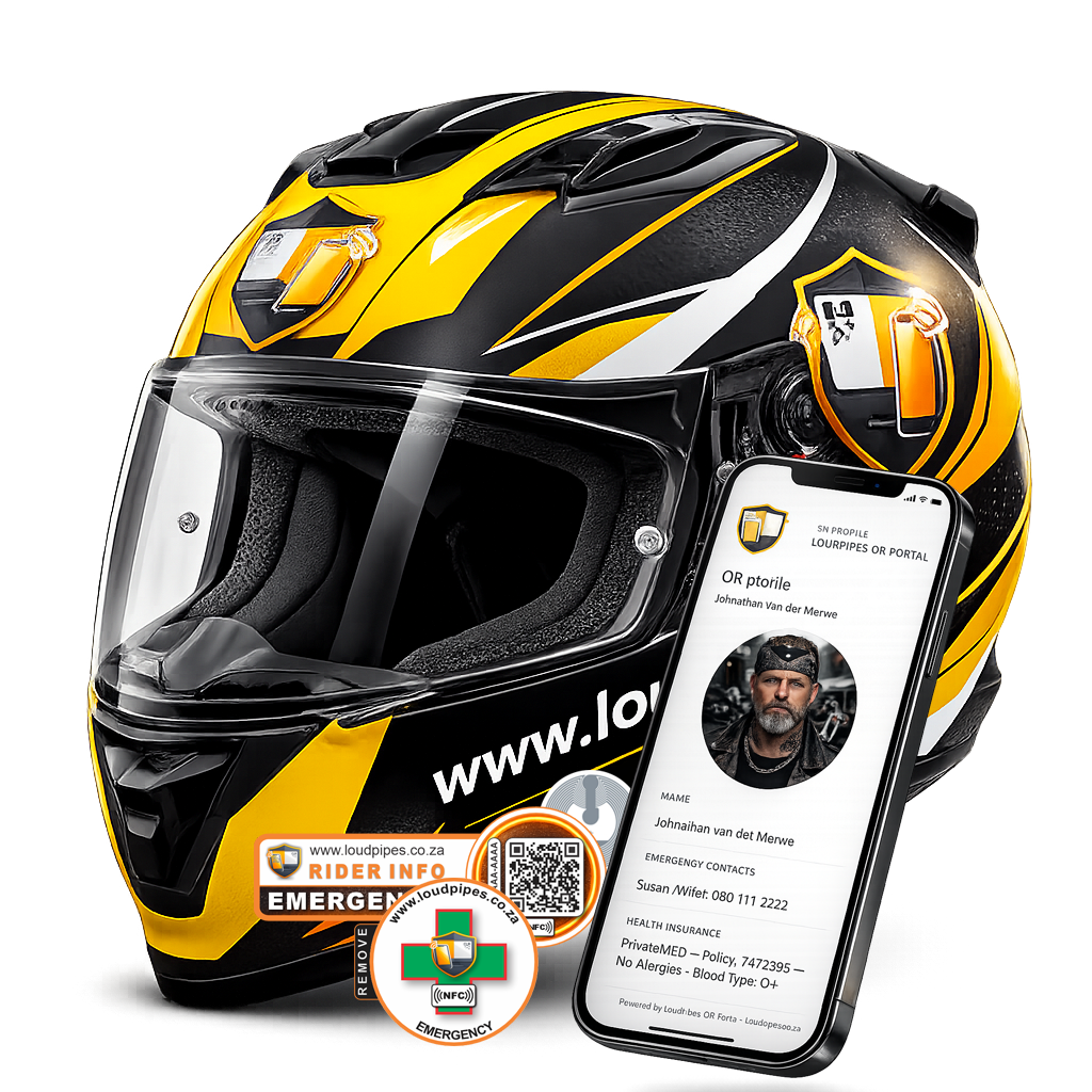 LoudPipes LifeTag emergency QR and NFC kit for riders